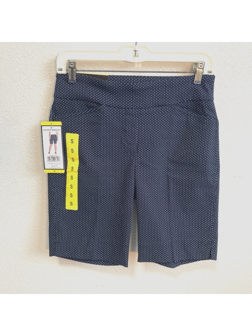 NWT Hilary Radley size Small Navy/off white Pull on shorts women’s pockets